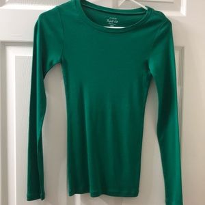 J Crew green long sleeved t shirt